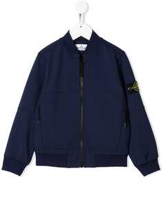 Stone Island Junior куртка-бомбер с нашивкой на рукаве