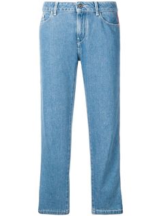 Karl Lagerfeld укороченные джинсы с полосатой аппликацией