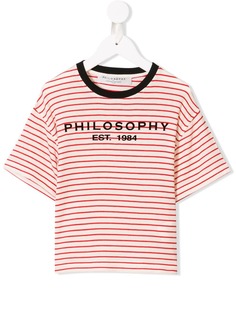 Philosophy Di Lorenzo Serafini Kids футболка в полоску с логотипом