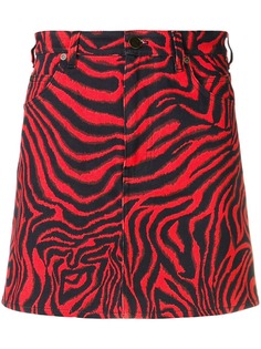 Calvin Klein 205W39nyc юбка миди с зебровым принтом