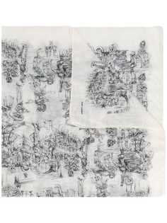 Saint Laurent платок с принтом