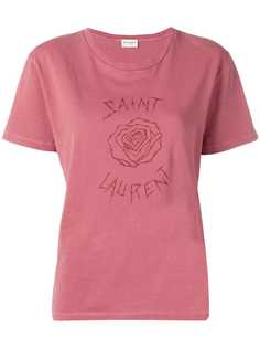 Saint Laurent футболка с принтом