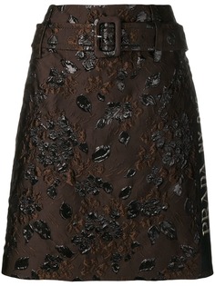 Prada жаккардовая юбка с цветочным узором