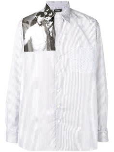 Raf Simons рубашка со вставками и принтом