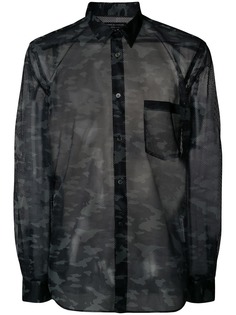 Comme Des Garçons Homme Plus сетчатая рубашка с камуфляжным принтом
