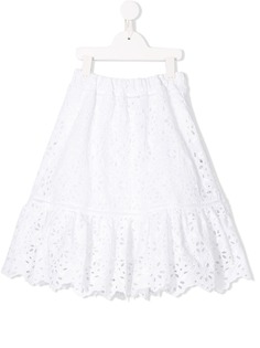 Alberta Ferretti Kids юбка миди с перфорацией