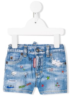 Dsquared2 Kids джинсовые шорты с вышивкой