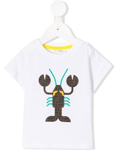 Fendi Kids футболка с принтом и логотипом
