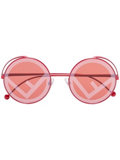 Fendi Eyewear солнцезащитные очки в круглой оправе с логотипом