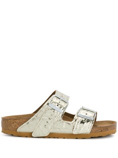 Rick Owens X Birkenstock шлепанцы с пряжками и эффектом металлик