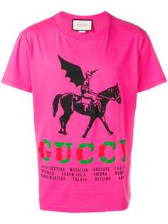 Gucci футболка Winged Jockey с логотипом Guccy