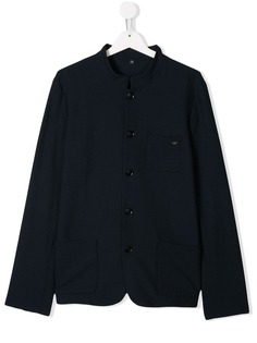 Emporio Armani Kids приталенный блейзер без воротника