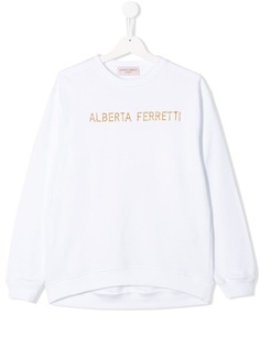 Alberta Ferretti Kids толстовка с декорированным логотипом