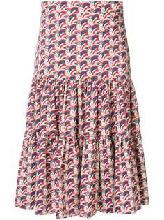 La Doublej расклешенная юбка-миди с принтом