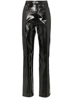 Helmut Lang лакированные брюки прямого кроя