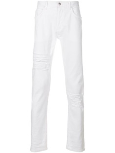 Helmut Lang джинсы прямого кроя с потертой отделкой