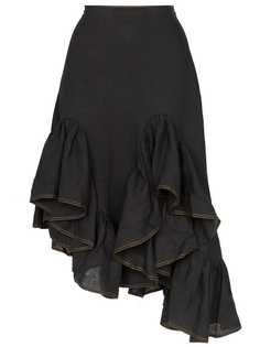MarquesAlmeida юбка миди с асимметричным подолом и оборками