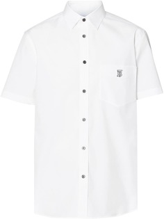 Burberry эластичная рубашка с короткими рукавами и монограммой
