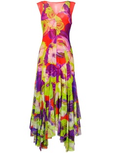 MSGM длинное платье с цветочным принтом