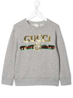 Gucci Kids толстовка с логотипом из пайеток