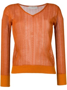 LAutre Chose ажурный свитер с V-образным вырезом