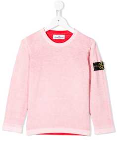 Stone Island Junior трикотажный топ с нашивкой