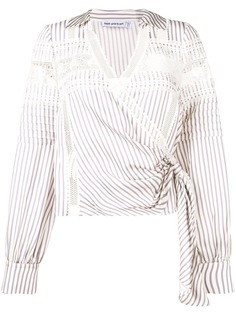 Self-Portrait полосатый топ с запахом