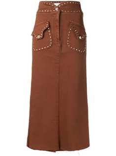 Alberta Ferretti юбка миди с заклепками