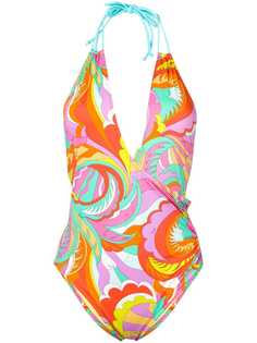 Emilio Pucci купальник с вырезом халтер и принтом