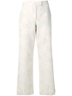 Salvatore Ferragamo Pre-Owned широкие брюки 1990-х годов с цветочным принтом