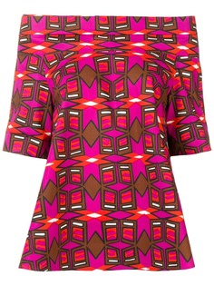 Aspesi блузка с геометричным принтом и открытыми плечами