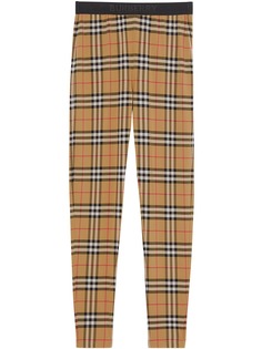 Burberry легинсы в клетку Vintage Check с логотипом