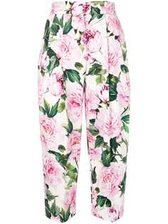 Dolce & Gabbana укороченные брюки с цветочным принтом