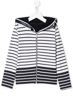 Lapin House толстовка на молнии с капюшоном в полоску