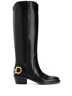 Salvatore Ferragamo сапоги по колено с логотипом
