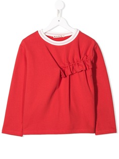 Marni Kids топ с длинными рукавами и оборками