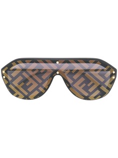 Fendi Eyewear солнцезащитные очки-авиаторы с принтом FF