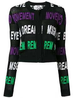 MSGM вязаный кардиган с надписью