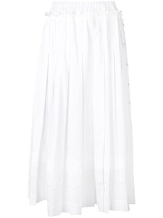 Simone Rocha плиссированная юбка с ажурной вышивкой