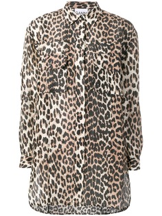 Ganni рубашка с леопардовым принтом