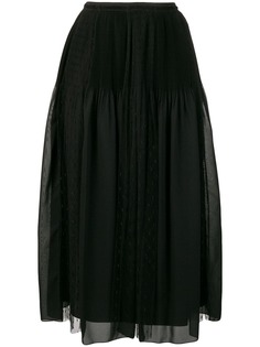Red Valentino плиссированная юбка с панелями в горох