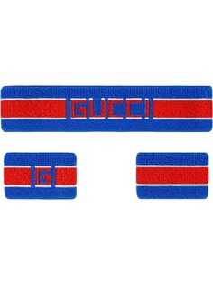 Gucci комплект из повязки на голову и напульсников