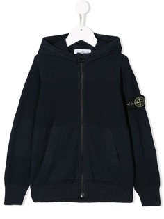Stone Island Junior трикотажная куртка с капюшоном