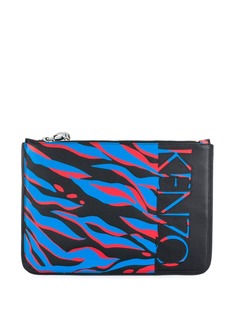 Kenzo клатч в стиле колор-блок с принтом