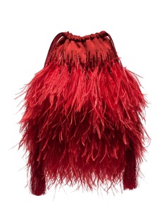 Attico сумка с отделкой перьями