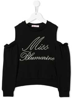 Miss Blumarine толстовка с открытыми плечами и логотипом
