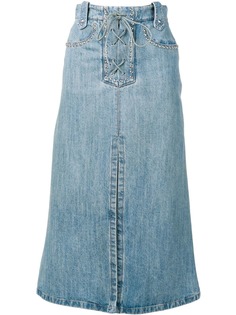 Miu Miu джинсовая юбка со шнуровкой
