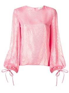 The Attico блузка с объемными рукавами и эффектом металлик