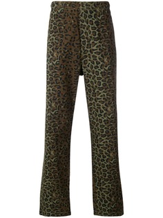 Stussy брюки с леопардовым принтом