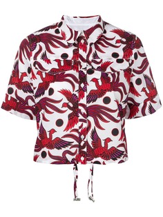 Kenzo укороченная рубашка Flying Phoenix